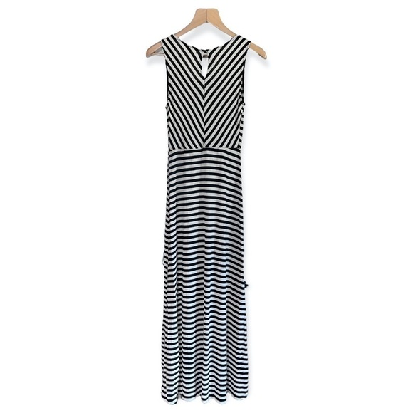 Monteau Women’s Black & White Striped Maxi Dress, Size Medium - Picture 3 of 9